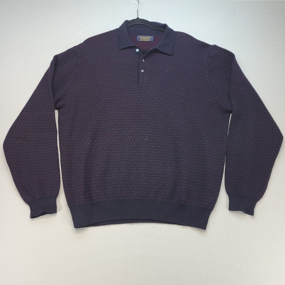 Brooks Brothers Other - Brooks Brothers Sweater Mens Large Blue Birdseye 100% Merino Wool  1/4 Button